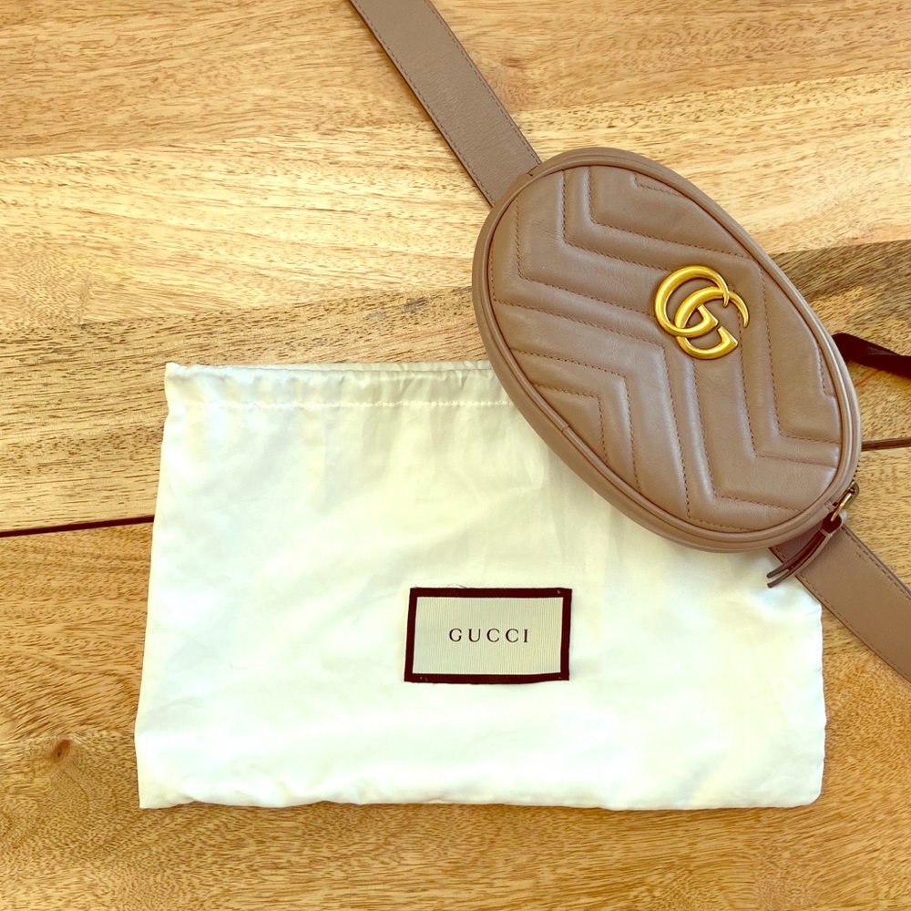 Gucci GG Marmont Small Matelasse Leather Belt Bag